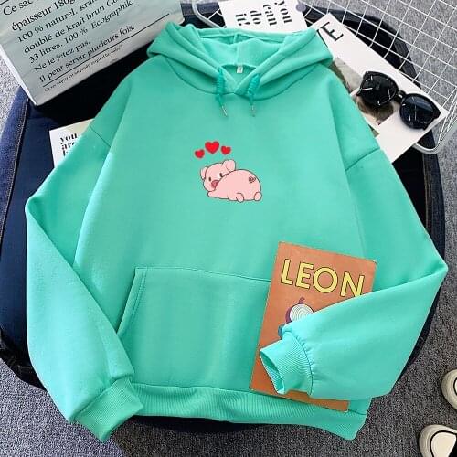 Kawaii Pig Graphic Sweatshirt Gothic Punk Clothes Winter Women Casual Hoodie Harajuku Sweatshirts Plus Size Hoodies Winter Tops