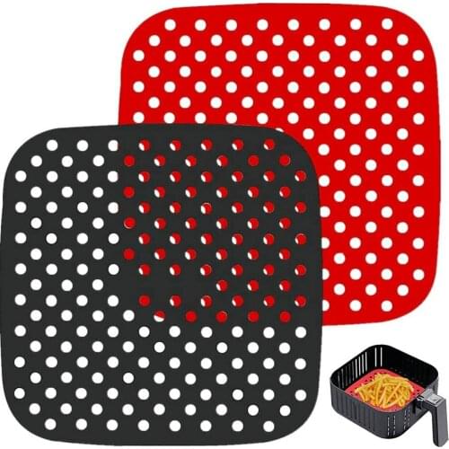 Reusable Square Air Fryer Silicone Accessories Air Fryer Non-stick Durable Pad Scale Place Mat Kitchenware