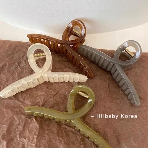 Morandi color Korean Jelly Resin Hair Claws Clips Big Size Makeup Hair Styling Hairpin Barrettes for Women Hair Accessories
