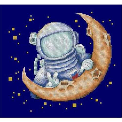 Space space patterns Counted Cross Stitch 11CT 14CT DIY wholesale Chinese Cross Stitch Kits Embroidery Needlework Sets
