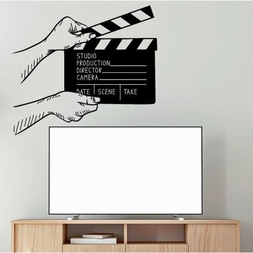 Clapperboard Wall Decal Cinema Filmmaking Film Movie Theme Bedroom Office Interior Decor Vinyl Door Window Stickers Mural E211