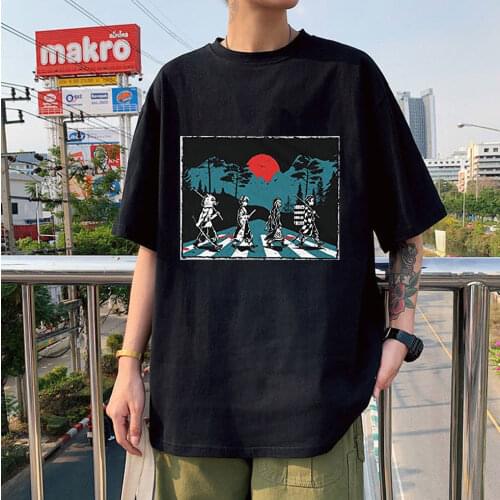 2021 New Style Demon Slayer Kimetsu No YaibaKamado Tanjirou Kamado Nezuko Agatsuma Zenitsu Hashibira Tees Oversized Unsiex Wears