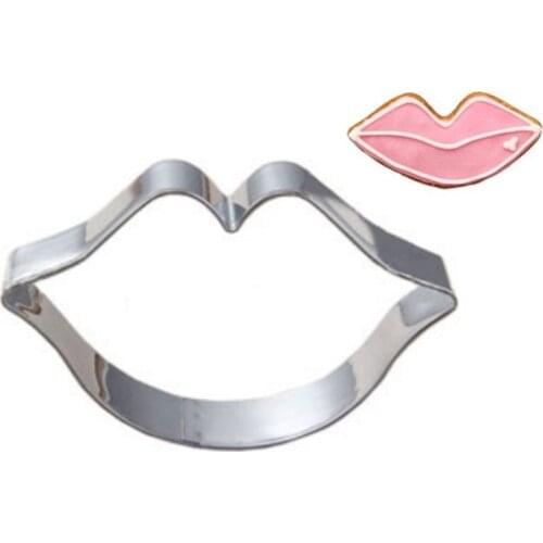 Lips Cookie Cutter Stainless Steel Biscuit Cut Mold Baking Fruit Cut Cake Mold Embossing Printing Die