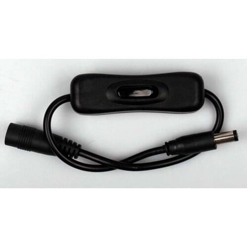 Wholesale 500pcs high quality 5.5mm x 2.1mm DC Male to Female Power Supply Cable Cord with ON / OFF Switch