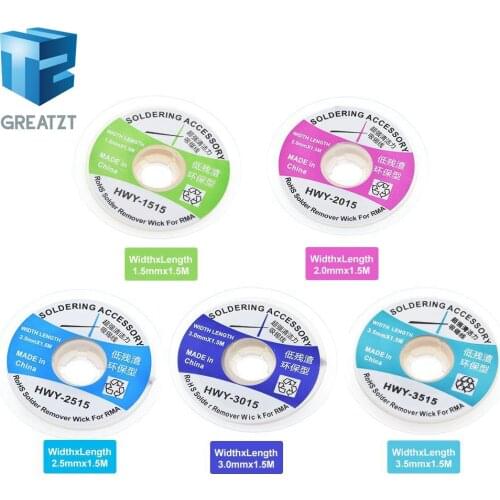 Desoldering Braid Solder Remover Wick Wire 1.5mm 2mm 2.5mm 3mm 3.5mm 1.5m Welding Tin Sucker Cable Lead Cord Flux Repair Tool An