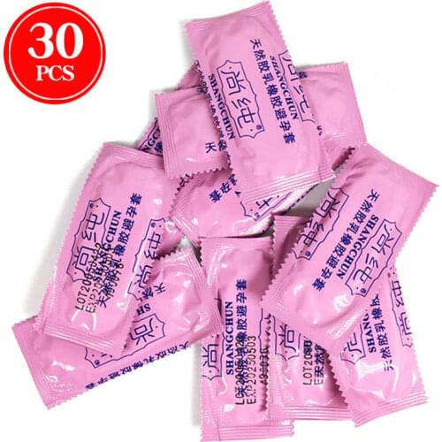 30Pcs Large Oil Condom for Man Delay Sex G Spot Condoms Intimate Erotic Toy for Men Safer Lubrication Contraception Female