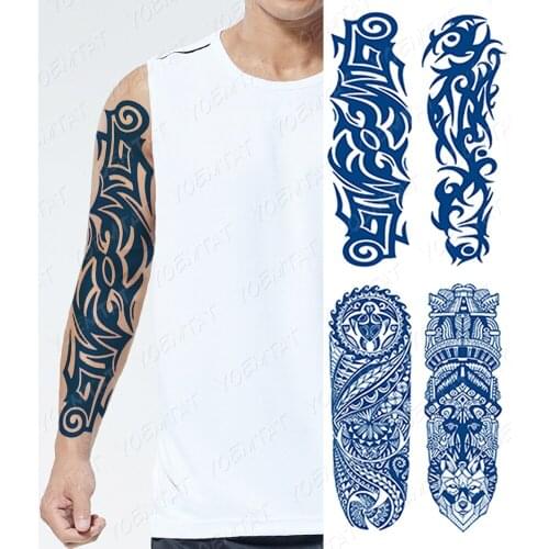 Juice ink full Arm Tattoo Clock eyes Dragon Waterproof Temporary Tatto Sticker lotus Body Art Full Fake lasting Tatoo Women Men