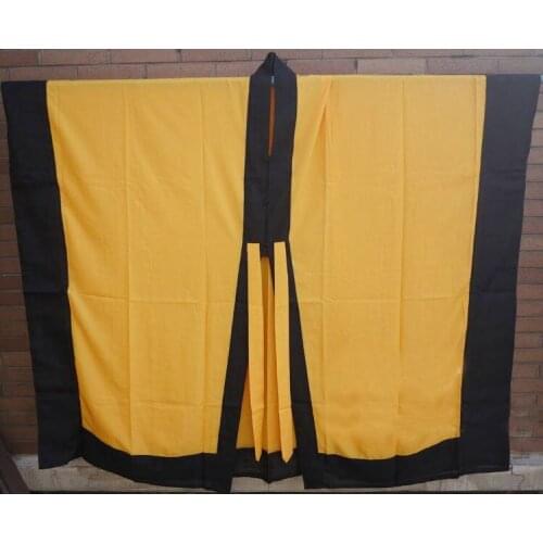 Unisex Taoist cassock garments uniforms clothingTaoism gownsuits martial arts robescostume yellow