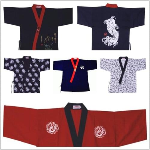Japan Restaurant Sushi Bars, Noodle Shop Bar Japanese Restaurant Half Sleeve Waiter Clothes Uniform Sushi Chef Jacket