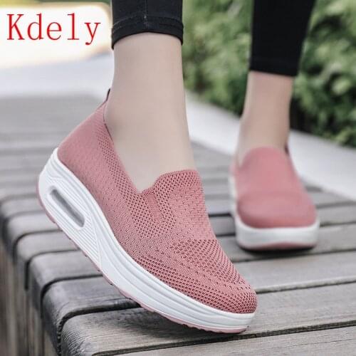 2020 Summer Women Platform Shoes Woman lady Flat Casual Shallow Shoes Slip On Comfort Lace Black Fabric Shoes