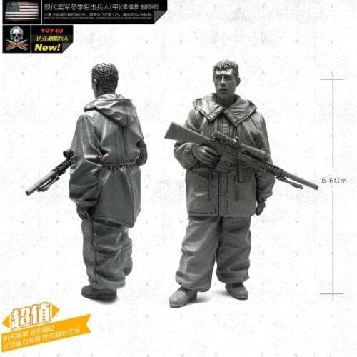 1/35 Figures Winter Sniper Resin Soldier Unmounted YOY-03