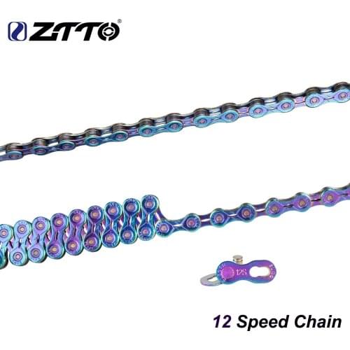 ZTTO MTB 12 Speed SLR Chain 12s Colorful Road Bicycle Mountain Bike ultralight 126 links Rainbow Chain for parts K7