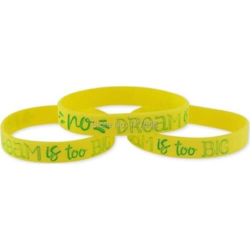 100pcs Inspirational Quote NO Dream is Too Big wristband silicone bracelets free shipping by epacket A