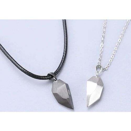 2Pcs Lover Heart Pendant Magnetic Distance Faceted Heart Pendant Friendship Wishing Stone Puzzle Pendant Jewelry Making