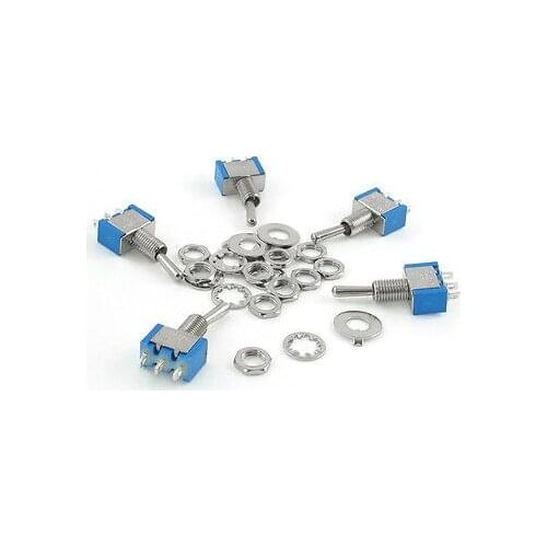 5 Pcs 6A-120VAC 3A-250VAC SPDT 3 Pin 2 Position Toggle Switch