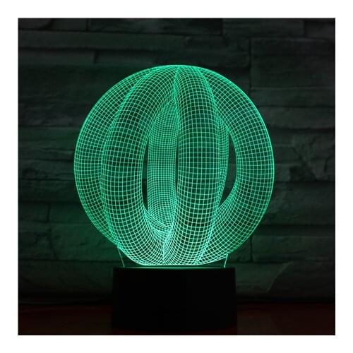 Abstract Circle Spiral Desgin 3D LED Light Hologram Illusions 7 Colors Change Decor Lamp Best Night Light Gift For Home 1423