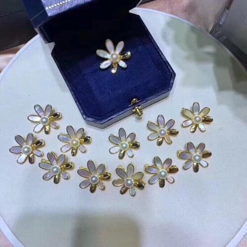 Flower Nice Quality Brooch Pin Mountings Findings Settings Base Parts Fittings Women Accessories for Akoya Edison Pearls Beads