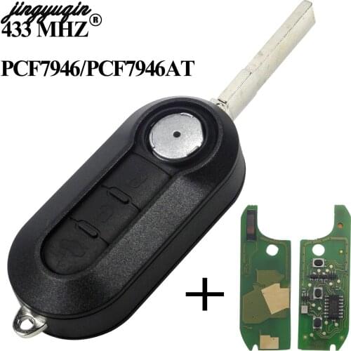 Jingyuqin Key Case 3B Flip folding Remote Key Case Shell Cover For FIAT 500 Panda Punto Bravo Car Alarm Keyless SIP22 blade