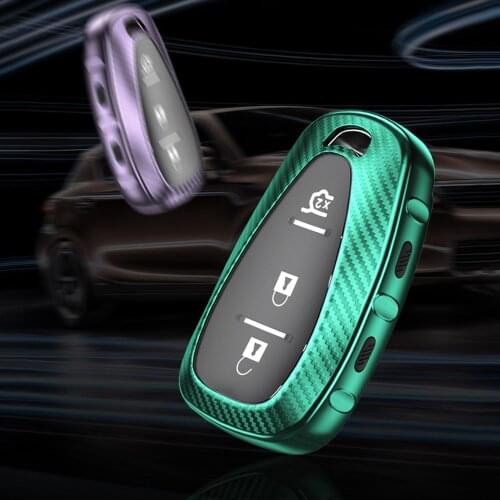 Carbon Fiber Remote Car Key Fob Case Cover Shell Holder For Chevrolet Trailblazer Trax Bolt Cruze Malibu Camaro Equinox Chevy