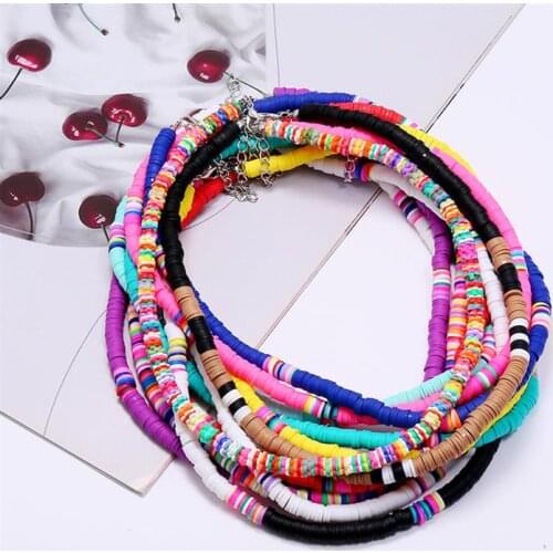 Coxeer 1pc Bohemian Style Bead Necklace Fashion Beach Party Dress Up Necklace Bead Choker Jewelry Accessories For Women Girls