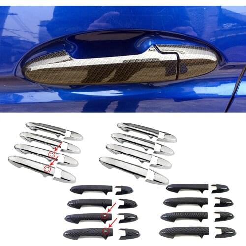 For Honda Fit Jazz GK5 GP5 2014-2018 Carbon Fiber Color Modify Refit Chrome Door Handle Cover Decoration Trim Protection Sticker