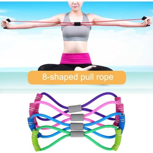 Resistance Bands Chest Expander Rope 8 Word Elastic Yoga Muscle Fitness Exercise Pilates Women Body Rubber Loop Tube Bands A7