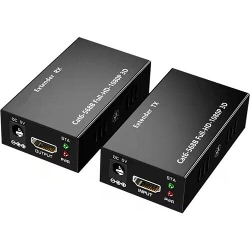 HDMI-compatible Extender Cat5e Cat 6 Ethernet IP TCP signal HDMI to Lan Converter 1080p 3D HDMI Transmitter Receiver TX RX 60M