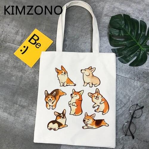 Corgi shopping bag cotton shopping grocery eco shopper bag jute sac cabas cabas