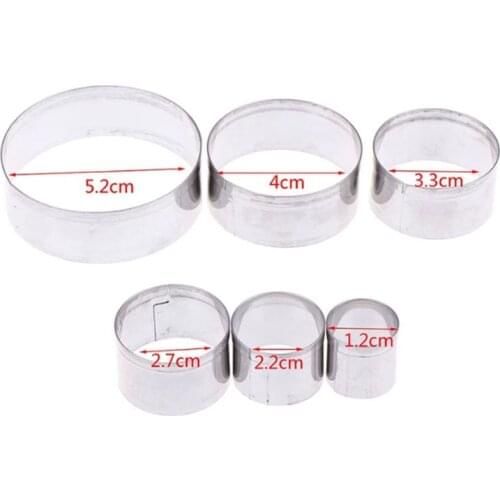 6pcs/lot Round Shape Mold Mousse Ring Mold Stainless Steel Cake Cutter Baking Cake Decorating Tools Kitchen Stuff