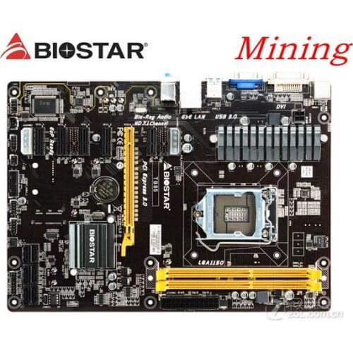 Mining BTC PRO Used for Biostar TB85 Desktop Motherboard 6GPU 6PCI-E Professional B85 LGA 1150 DDR3 16G SATA3 USB3.0
