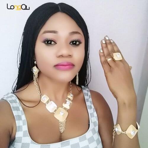 Longqu Exquisite Dubai Gold Jewelry Set Brand Nigerian Wedding woman accessories jewelry set African Beads Bridal Jewelry Set