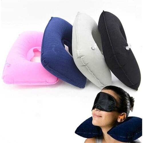 Inflatable U Shape Neck Cushion Travel Pillow Office Airplane Driving Nap Support Head Rest Health Care Decorative Easy to Carry