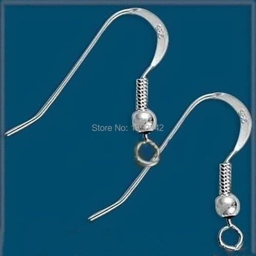 2014 New Earring Hook French Style 925 Sterling Silver polish Wholesale 1000 PCS/lot 18mm Jewelry Findings accessories