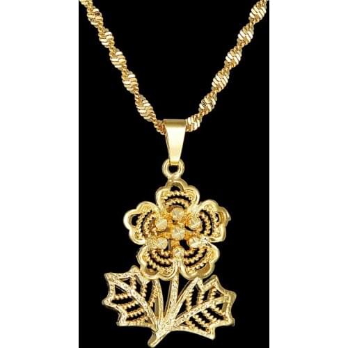 Women Men Stainless Steel Necklace Pendant Fashion Jewelry New Woman High Quality Flower Necklaces Length 45CM Collar Mujer