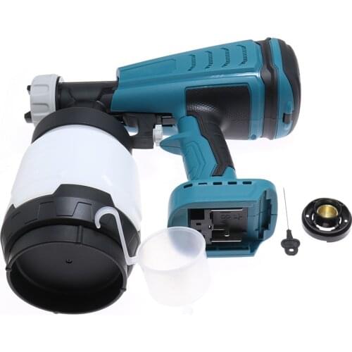 Cordless Spray Gun 18V DC Electric Paint Sprayer 2 Nozzles 800ml Pot No Battery And Charger