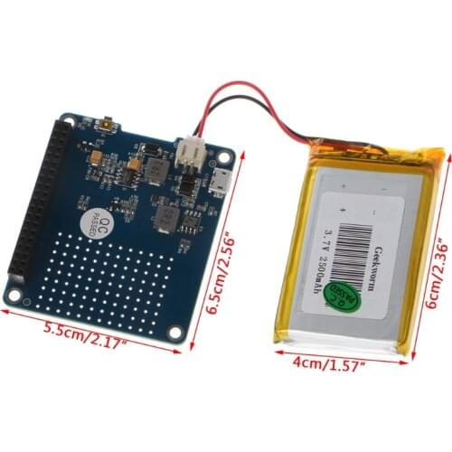 1PC UPS HAT Board + 2500mAh Lithium Battery For Raspberry Pi 3 Model B / Pi 2B / B+ / A+ Board Module Au13 19 Droship