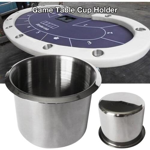 Entertainment Table Cup Holder Stainless Steel Drink Game Table Cup Holder Poker Table Accessories
