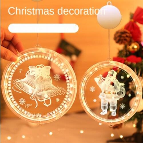 Christmas decoration 3D disc Christmas ornaments, bells, snowflakes, snowmen, Christmas lights decoration pendant