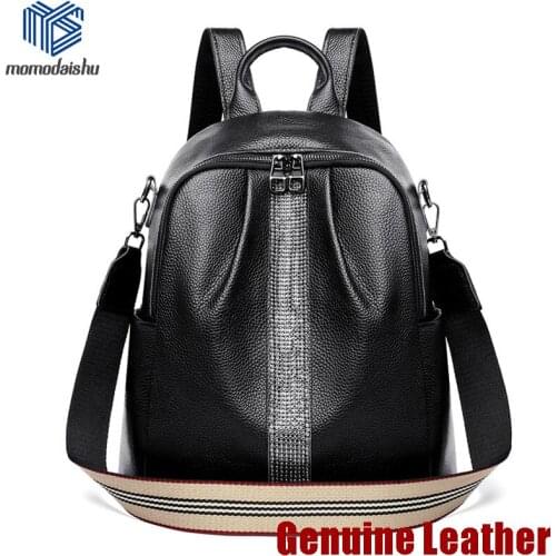 Genuine Leather Diamond Brand Designer Backpack High Quality Soft Backpacks For School Teenagers Girls Casual Travel Bookbag