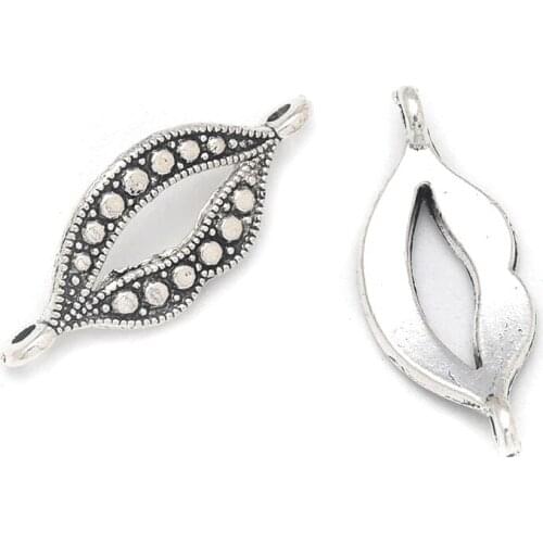 Handmade Earrings Charms Diy Accessories For Jewelry Pendant Bracelet 20pcs 24x10mm Antique Silver Color Lips Charms