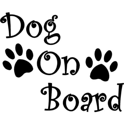 DOG ON BOARD And Paw Prints Beautiful Car Sticker Vinyl Decals Car-styling T-00227