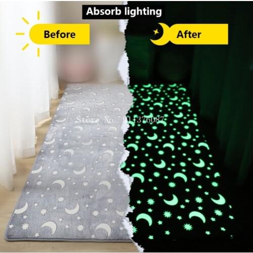 Super Soft Fluffy Thick Carpet for Living Room Luminous Velvet Mat Non-Slip Printed Floor Carpet Bedroom Kids Children Baby Room