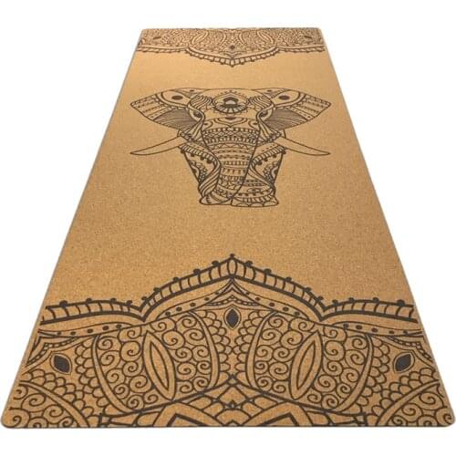 Comfortable cork exercise fitness mat Natural Rubber eco-friendly slip-resistant Hot Yoga best yoga mat Fitness rubber mat