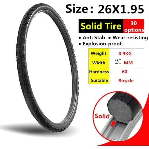 26*1.95 Bicycle Solid Tire 26 Inch Anti Stab Riding MTB Bike Solid Tyre Cycling Tyre 26 X 1.95 Bike Tire