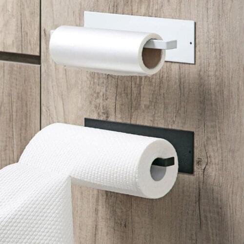 High-quality non-porous paper towel holder toilet paper holder kitchen cling film storage hanging kitchen bathroom shelf durable