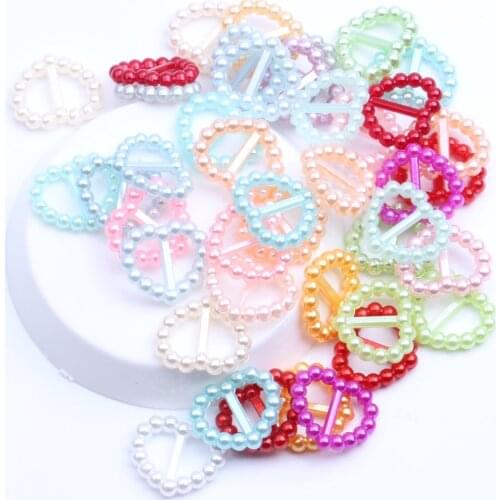 Rounded Rectangle 12x10mm Heart-shaped 17x14mm Buckle Imitation Pearls Beads Sewing Button Invitation Ribbon Slider DIY Material