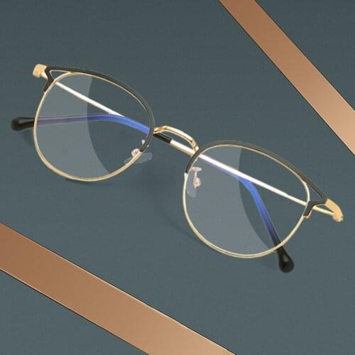 Retro Women Cat Eyes Anti Blue Ray Glasses frame, Ladys Metal Alloy Blu Ray Block Eyeglass Frames for Prescription Myopia F9029