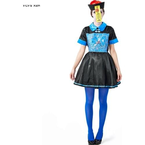 Female Chinese Zombie Cosplay Woman Halloween Walking Dead Costumes Carnival Purim parade Nightclub Bar Role play party dress