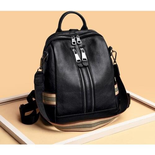 Genuine Leathe Womens Backpacks High Quality Cowhide Female Shoulder bags Fashion Women Backpack Luxury Travel Female Back pack