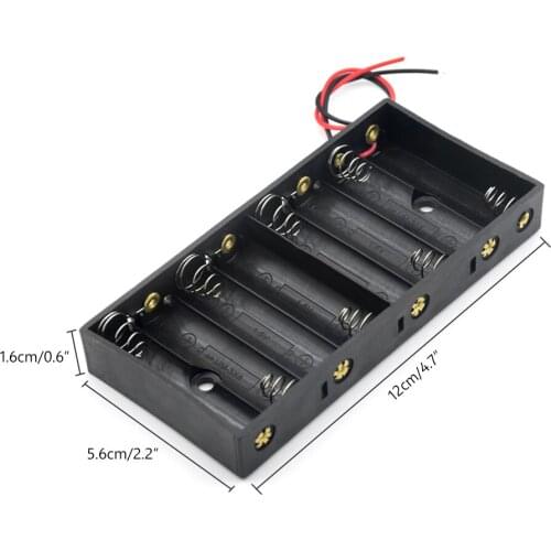 1/2/3/4/8 Slots AA Battery Storage Box Case Holder With DIY Leads 1X 2X 3X 4X 8 AA Batetry Holder LR6 Container+Lead Cables